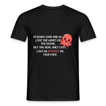 Visage de poulpe drôle de cadeau amical et drôle - T-shirt homme - noir - Devant - AI Model Male 178 light (178cm)