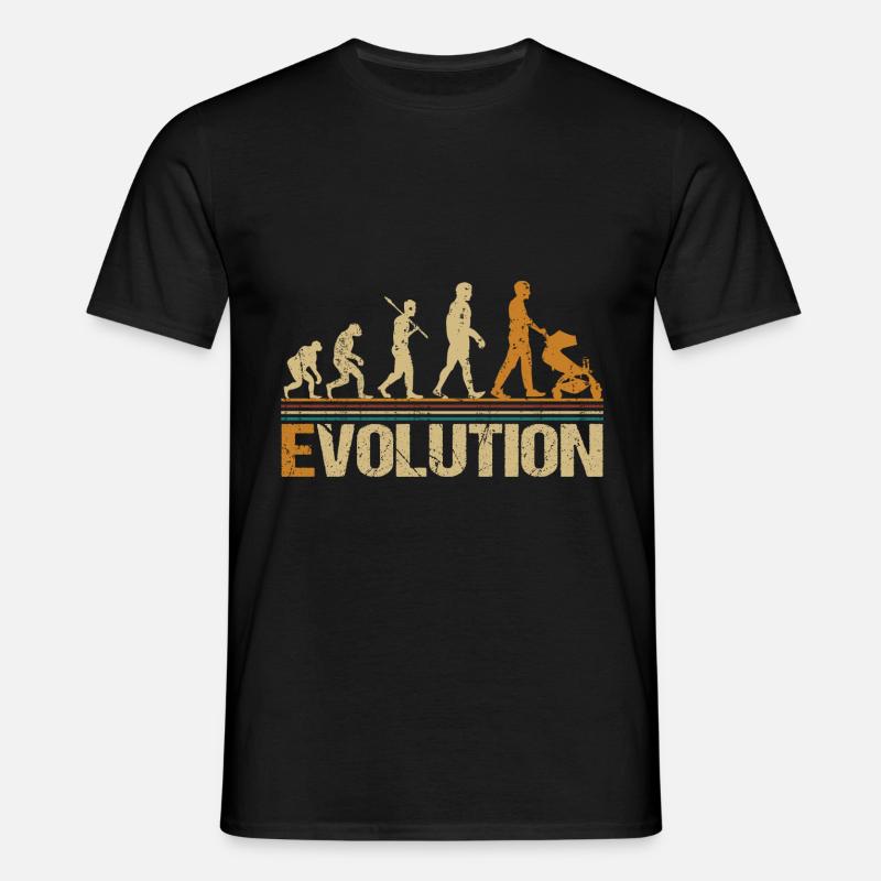 Dad dad with stroller Evolution - Men's T-Shirt - black