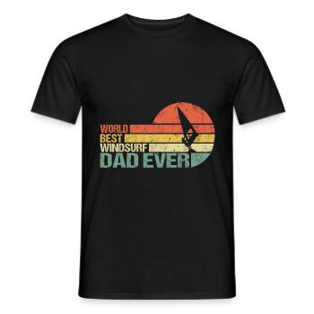 Windsurfen Windsurfer Beste Papa Dad Spruch Retro - Männer T-Shirt - Schwarz - Vorne - AI Model Male 178 light (178cm)