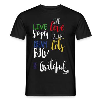 Live Dream Grateful Love Laugh coloré colourful - T-shirt homme - noir - Devant - AI Model Male 178 light (178cm)