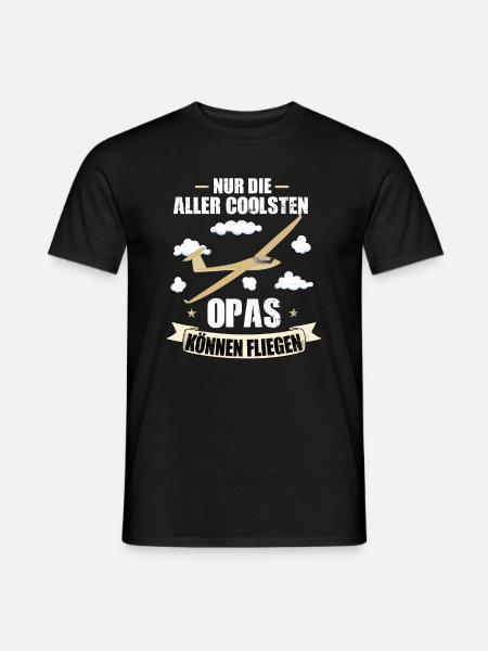 Opa Segelflugzeug - Männer T-Shirt - Schwarz