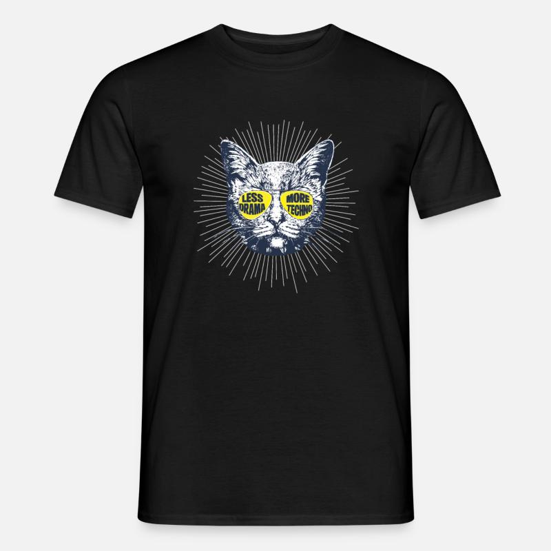 Moins de drame plus de techno - T-shirt homme - noir