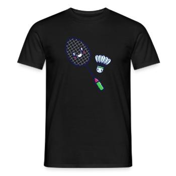 Badminton Kawaii Federballspiel Bälle Federball - Männer T-Shirt - Schwarz - Vorne - AI Model Male 178 light (178cm)