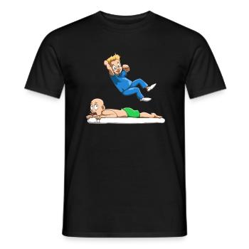 Funny physiotherapist wrestling physio at its best - Men's T-Shirt - black - Front - AI Model Male 178 light (178cm)