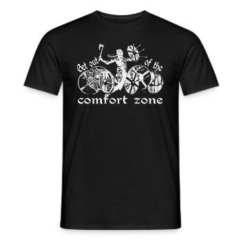 Get out of the comfort zone Wikinger Schildwall - Männer T-Shirt - Schwarz - Vorne - AI Model Male 178 light (178cm)