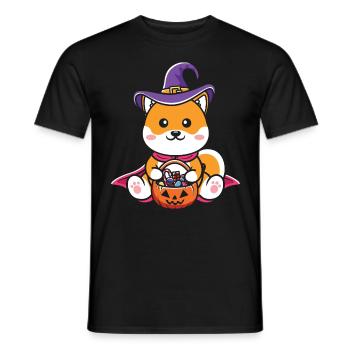 Halloween Hund Kürbis - Männer T-Shirt - Schwarz - Vorne - AI Model Male 178 light (178cm)