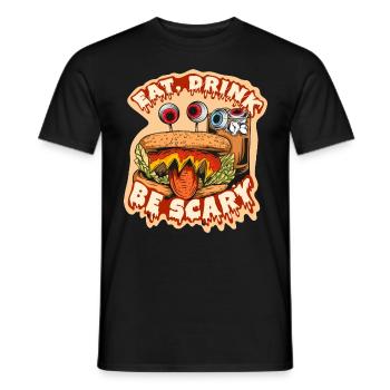 Halloween Pumpkin Horror - Men's T-Shirt - black - Front - AI Model Male 178 light (178cm)
