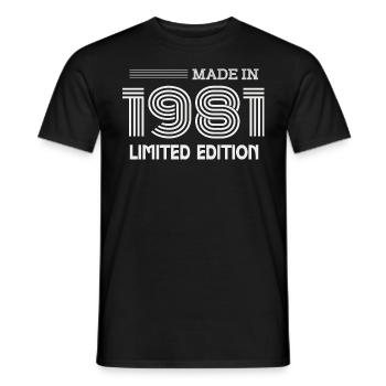 1981 Geburtstagsgeschenk 1981 Geschenkidee - Männer T-Shirt - Schwarz - Vorne - AI Model Male 178 light (178cm)