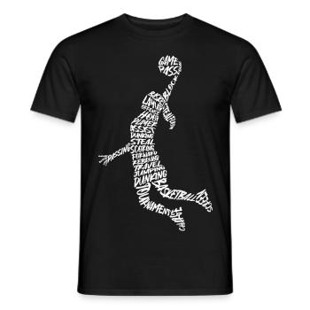 Basketball Player Typography Women's Basketball Girl - Men's T-Shirt - black - Front - AI Model Male 178 light (178cm)