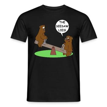 La balançoire à bascule se trouve | minceur, fitness, gym, protéines - T-shirt homme - noir - Devant - AI Model Male 178 light (178cm)