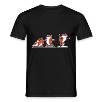 Fox Yoga Yogalehrer Gift - Männer T-Shirt - Schwarz - Vorne - AI Model Male 178 light (178cm)