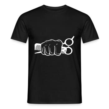 Friseurfaust Hipster Geschenk - Männer T-Shirt - Schwarz - Vorne - AI Model Male 178 light (178cm)