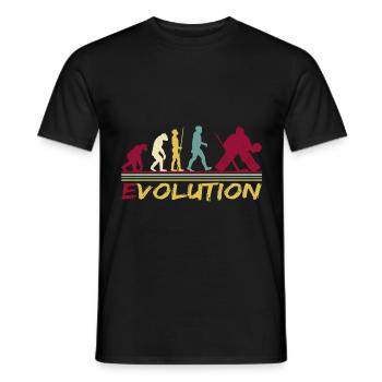 Eishockey Torwart Torhüter Evolution Vintage - Männer T-Shirt - Schwarz - Vorne - AI Model Male 178 light (178cm)