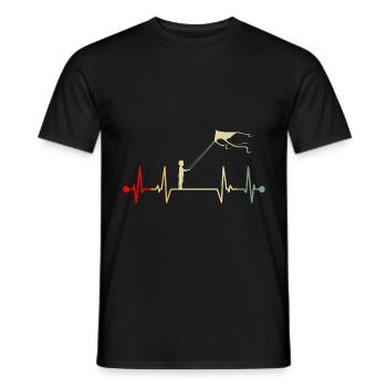 Kite Flying Kite Flying Heartbeat Retro - Men's T-Shirt - black - Front - AI Model Male 178 light (178cm)