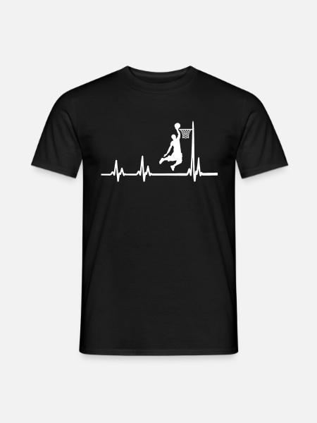 Basketteur Heartbeat Slamdunk BBall - T-shirt homme - noir