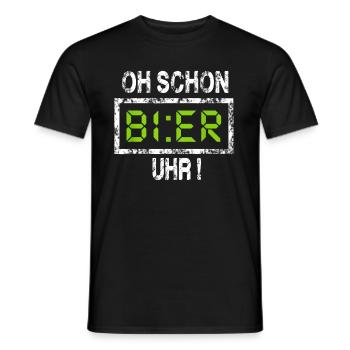 Oh! schon Bier Uhr - Männer T-Shirt - Schwarz - Vorne - AI Model Male 178 light (178cm)