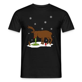 Ugly Christmas reindeer - Men's T-Shirt - black - Front - AI Model Male 178 light (178cm)