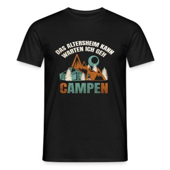 Das Altersheim kann warten ich geh Campen - Männer T-Shirt - Schwarz - Vorne - AI Model Male 178 light (178cm)