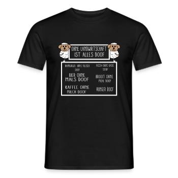 Ohne Landwirtschaft ist alles doof - Männer T-Shirt - Schwarz - Vorne - AI Model Male 178 light (178cm)
