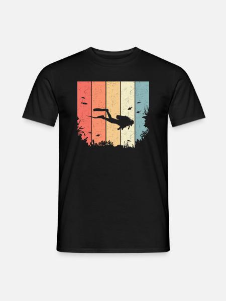 Vintage duiker duiken - Heren T-shirt - zwart