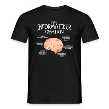 Informatiker Gehirn Informatik - Männer T-Shirt - Schwarz - Vorne - AI Model Male 178 light (178cm)
