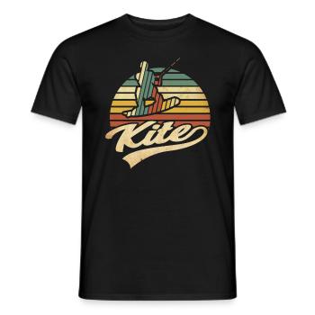 Vintage Kitesurfing Design - Men's T-Shirt - black - Front - AI Model Male 178 light (178cm)