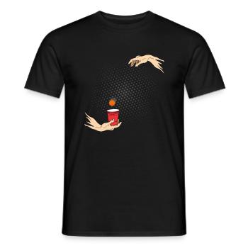 Michelangelo hands beerpong - Men's T-Shirt - black - Front - AI Model Male 178 light (178cm)