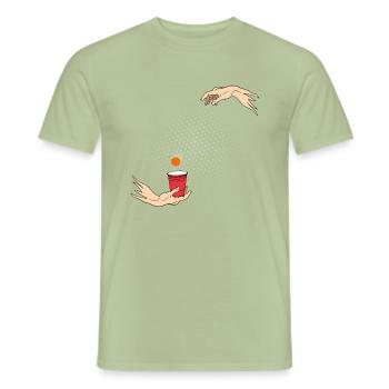 Michelangelo hands beerpong - Men's T-Shirt - sage - Front - AI Model Male 178 light (178cm)