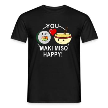 You Maki Miso Happy - Men's T-Shirt - black - Front - AI Model Male 178 light (178cm)