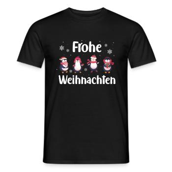 Frohe Weihnachten Pinguine Pinguin - Männer T-Shirt - Schwarz - Vorne - AI Model Male 178 light (178cm)