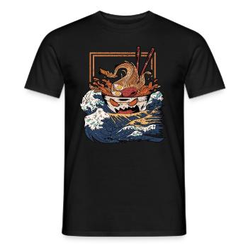 Ramen Kawaii Anime Japan Noodles Shirt Ramen Bowl - Men's T-Shirt - black - Front - AI Model Male 178 light (178cm)