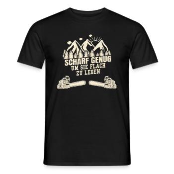 Scharf Genug Um Sie Flach Zu Legen - Männer T-Shirt - Schwarz - Vorne - AI Model Male 178 light (178cm)