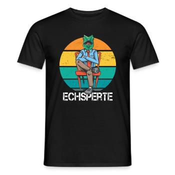 Echsperte Lustiges Grünes Chamäleon Reptilien - Männer T-Shirt - Schwarz - Vorne - AI Model Male 178 light (178cm)