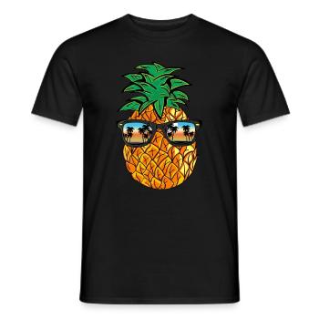 Pineapple Sunglasses Ananas avec lunettes de soleil Soleil - T-shirt homme - noir - Devant - AI Model Male 178 light (178cm)