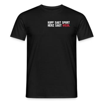 Kopf Sagt Sport Herz Sagt Wein Hocus Pocus Wine - Männer T-Shirt - Schwarz - Vorne - AI Model Male 178 light (178cm)