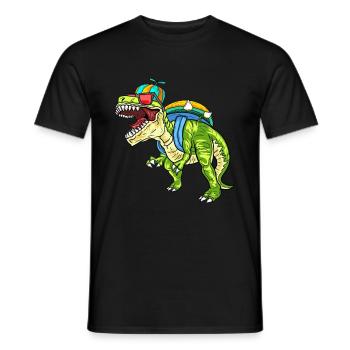 Kindergarten Boss Dino Dinosaurier Jungen Schule - Männer T-Shirt - Schwarz - Vorne - AI Model Male 178 light (178cm)