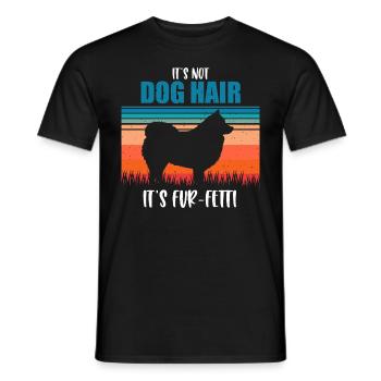 Pas de poils de chien, mais de la graisse de fourrure Lapp finlandais - T-shirt homme - noir - Devant - AI Model Male 178 light (178cm)