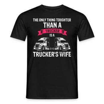 Trucker's Wife Truck Drivers Wife - Men's T-Shirt - black - Front - AI Model Male 178 light (178cm)