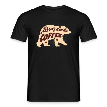 Café Ours Caféine Grain de café Matin grouch - T-shirt homme - noir - Devant - AI Model Male 178 light (178cm)