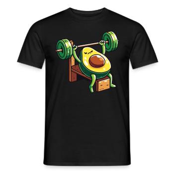 Avocado Gewichtheber Bodybuilder - Männer T-Shirt - Schwarz - Vorne - AI Model Male 178 light (178cm)