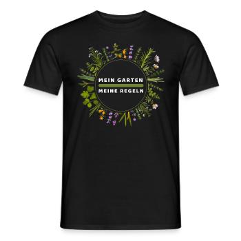 Mon jardin Mes règles Jardinier - T-shirt homme - noir - Devant - AI Model Male 178 light (178cm)