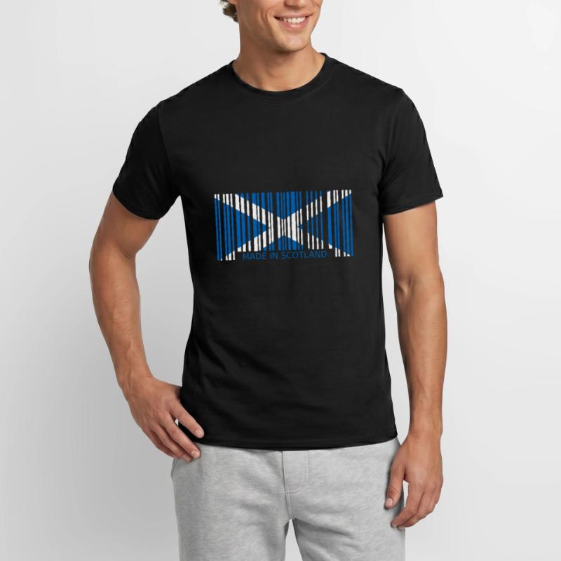 Ecosse Code à barres made in Drapeau Blason T-shirt homme