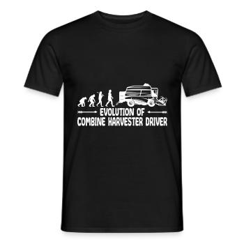 Mähdrescher Getreide Landwirt Evolution Lustig - Männer T-Shirt - Schwarz - Vorne - AI Model Male 178 light (178cm)