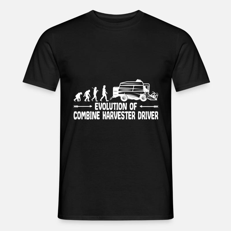 Combine Grain Farmer Evolution Funny - Men's T-Shirt - black