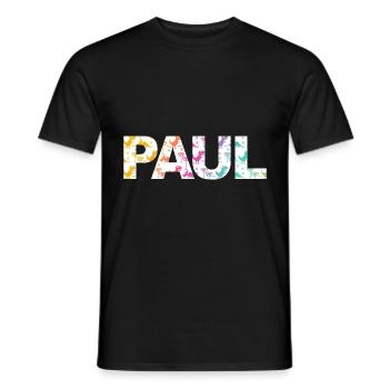 Paul - Schöner Jungen Name mit coolen Dinosauriern - Männer T-Shirt - Schwarz - Vorne - AI Model Male 178 light (178cm)