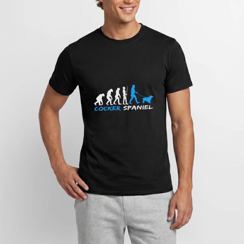 Cocker anglais Cocker Spaniel Chien Evolution T-shirt homme