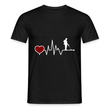 Prober Sondler Sondeln heartbeat - Men's T-Shirt - black - Front - AI Model Male 178 light (178cm)
