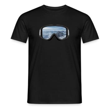 Panorama de montagne de lunettes de ski - T-shirt homme - noir - Devant - AI Model Male 178 light (178cm)