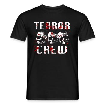 Terror Crew Speedcore Gabber Skull Blood - Men's T-Shirt - black - Front - AI Model Male 178 light (178cm)