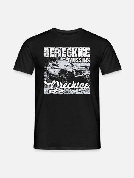 Der Eckige muss ins Dreckige Offroad Lada Niva 4x4 - Männer T-Shirt - Schwarz
